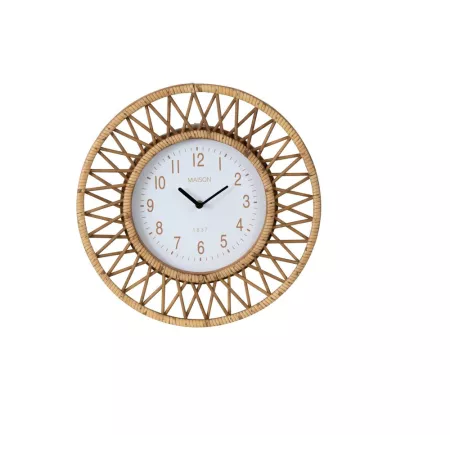 Horloge Rotin Marguerite 40x40