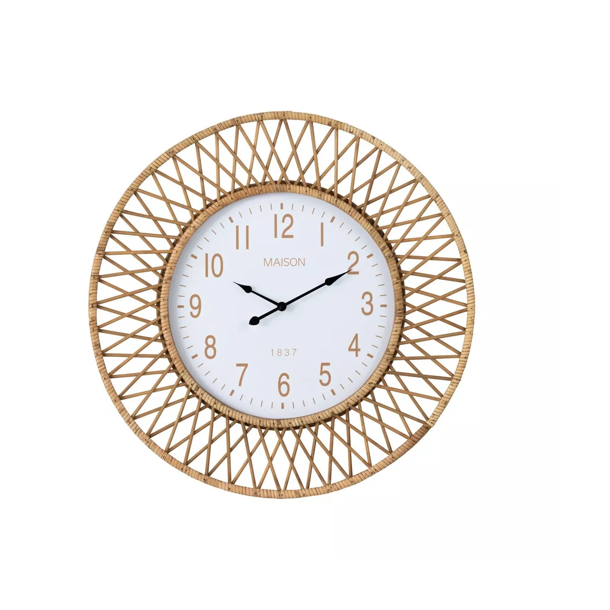 Horloge Rotin Marguerite 62x62