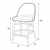 Tabouret de Bar Joy Velour Ecru