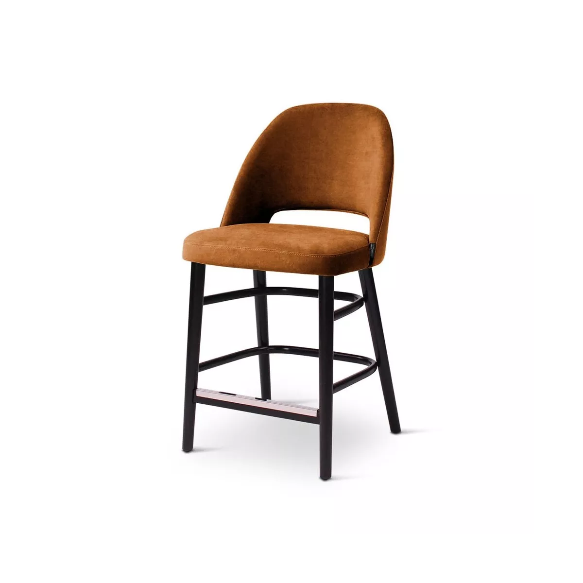 Tabouret de Bar Joy Velours Cognac
