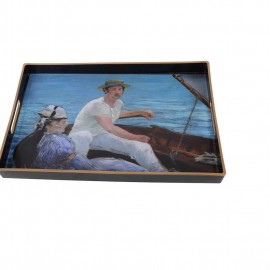 Plateau Rectangualire Bateau Manet 40x26