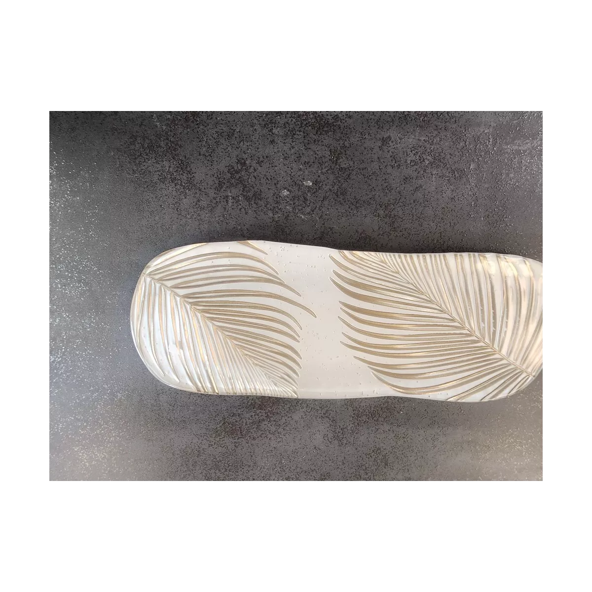 Centre de table en verre Feuille Or et Nacre 40x40