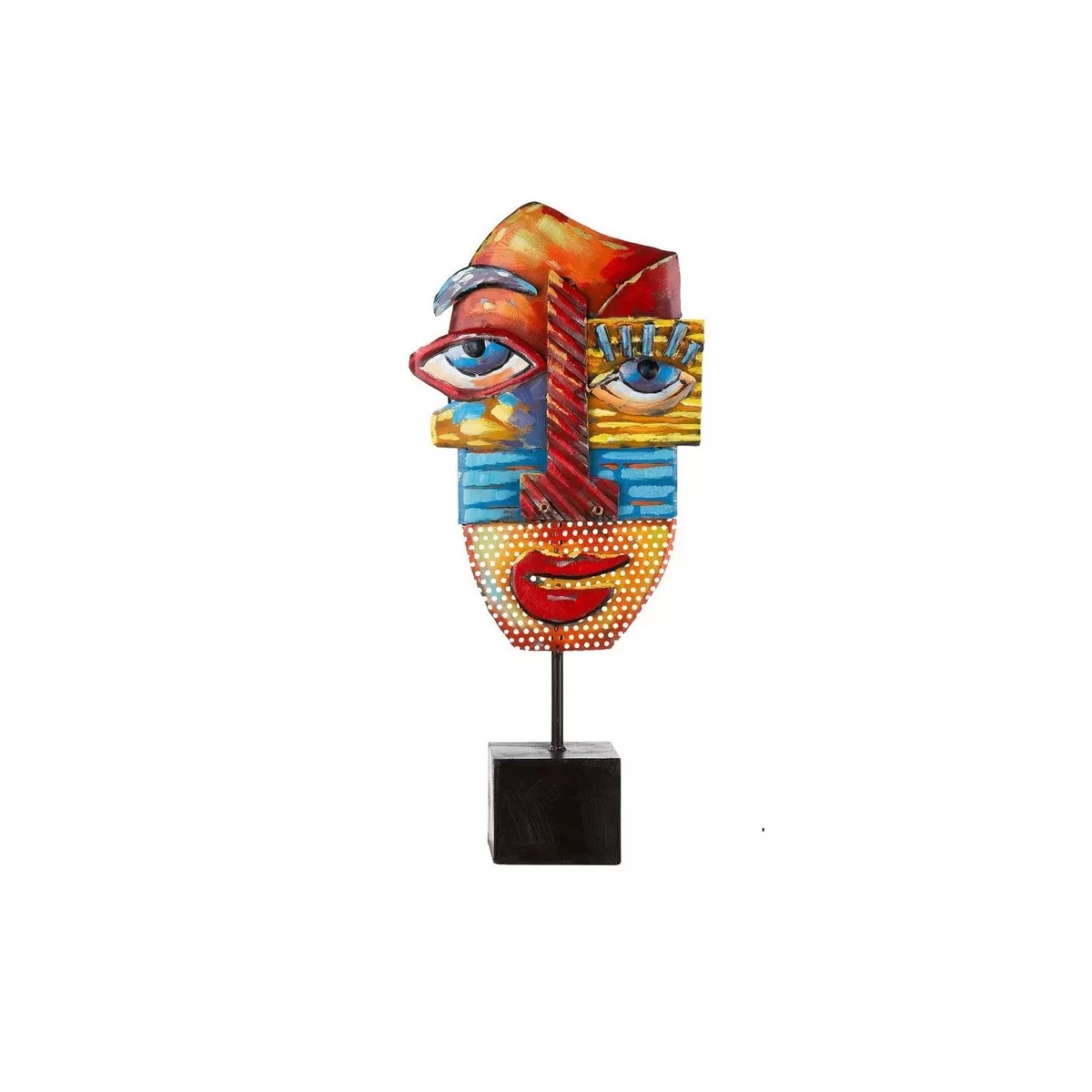 Sculpture Métal Visage H64