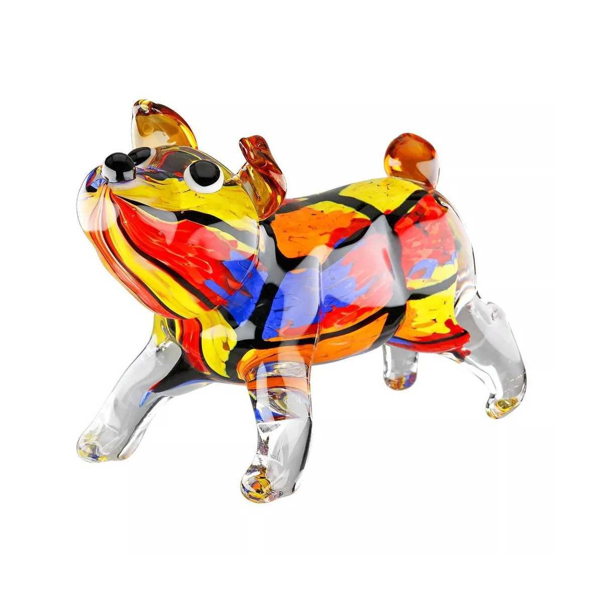 Chien Pacco en pate de verre h18