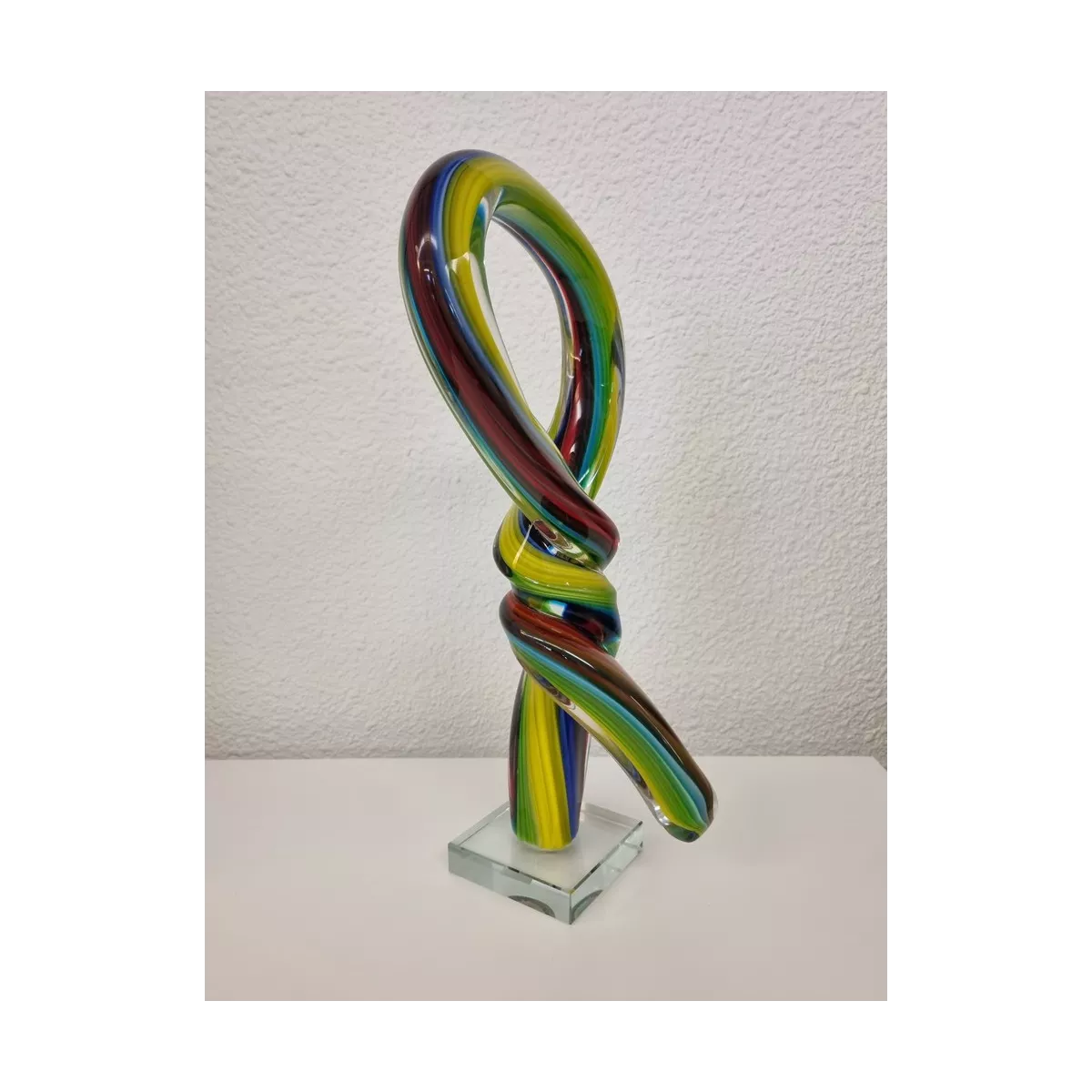 Sculpture Abstraite Noeud Pâte de verre h37