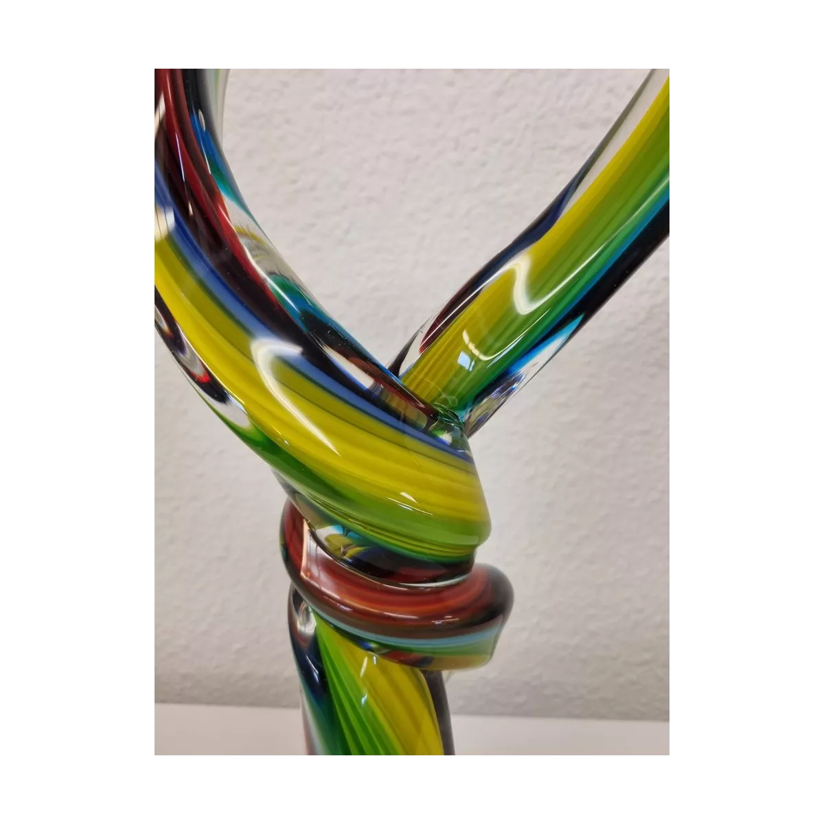 Sculpture Abstraite Noeud Pâte de verre h37