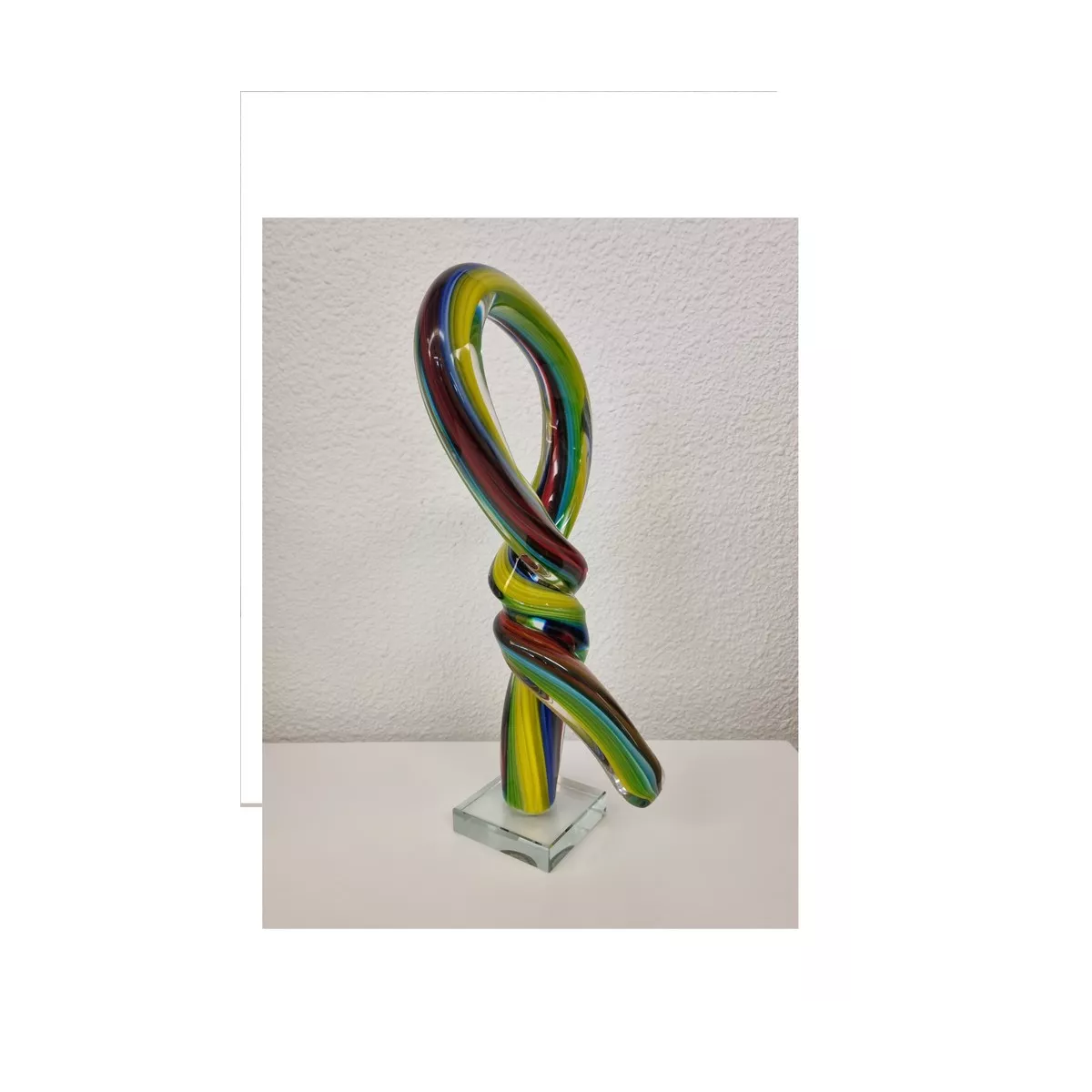 Sculpture Abstraite Noeud Pâte de verre h37