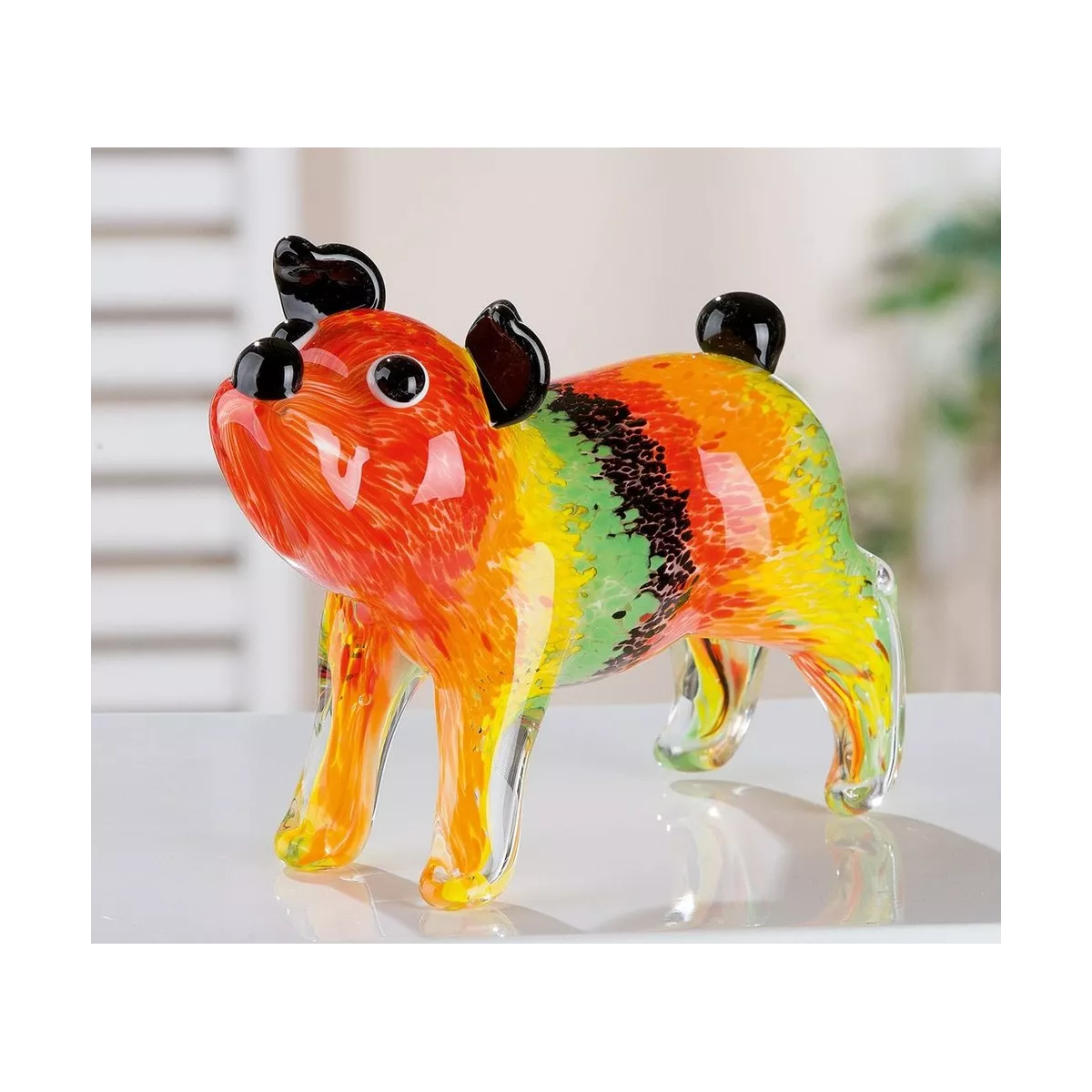 Chien Boby en pate de verre h18
