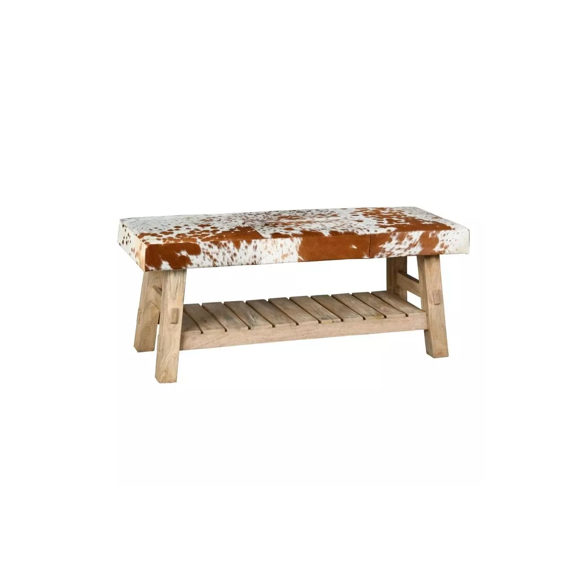 Banc rectangulaire peau de vache