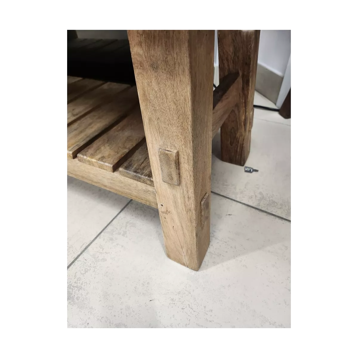 Banc rectangulaire peau de vache