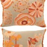 Set de 2 Coussin Fleurs Broderie 50x35