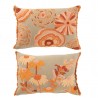 Set de 2 Coussin Fleurs Broderie 50x35