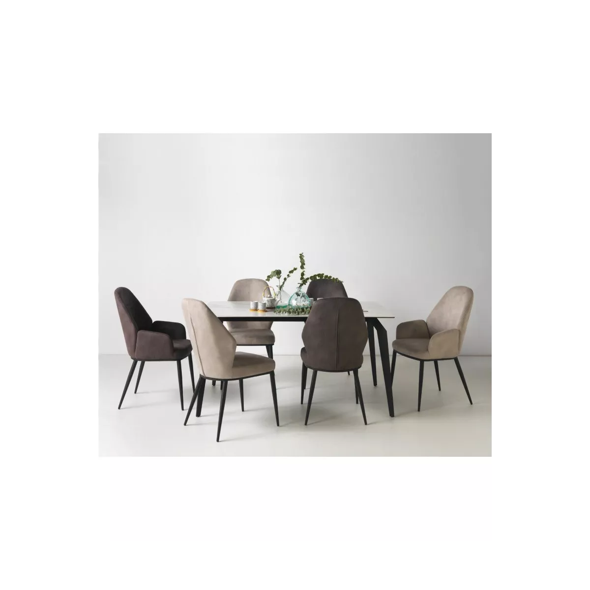 Table Ibiza 140 en Céramique Marbre Blanc
