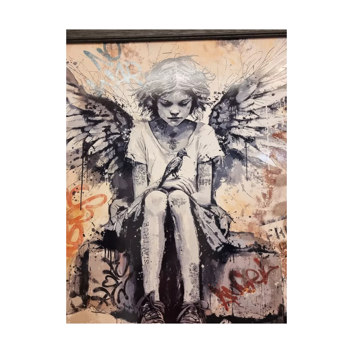 Tableau Romaric, L'Ange et L'oiseau