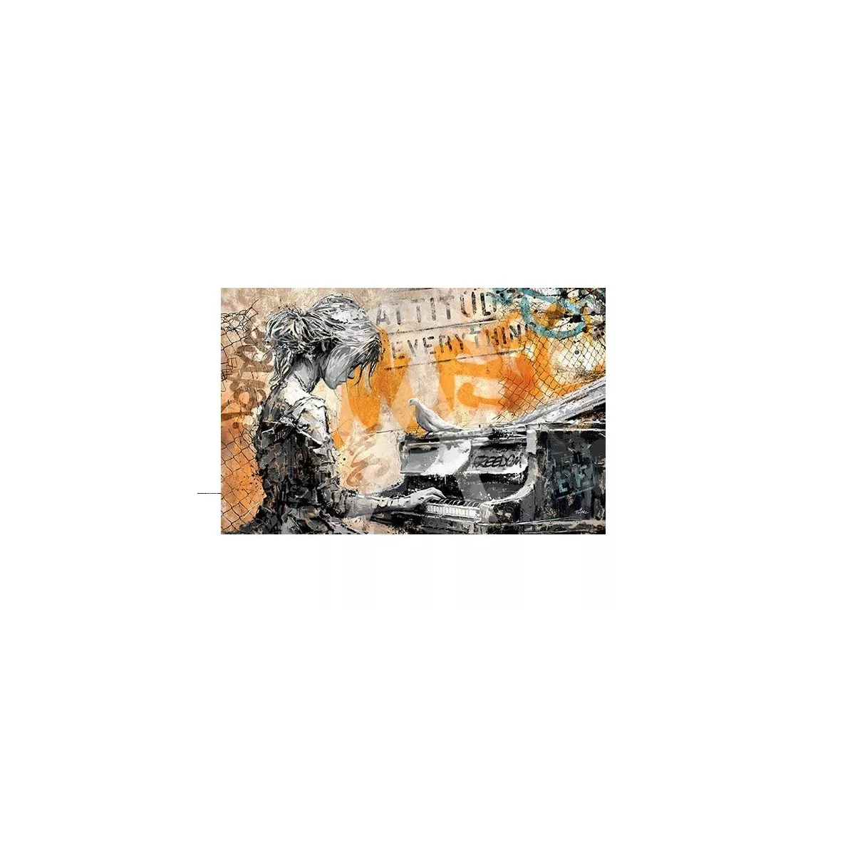 Tableau Romaric, La fille au Piano