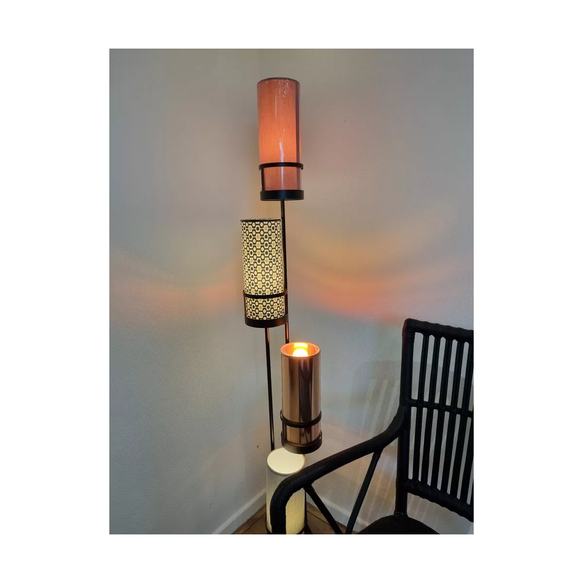 Lampadaire Sixt Flam Rose Cuivré h160