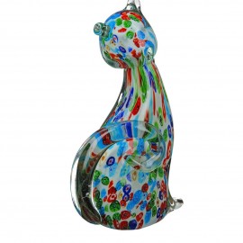 Chat Candy en pate de verre H.24cm