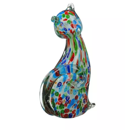 Chat Candy en pate de verre H.24cm