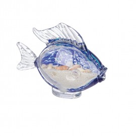 Poisson en pate de verre Sandy Bleu