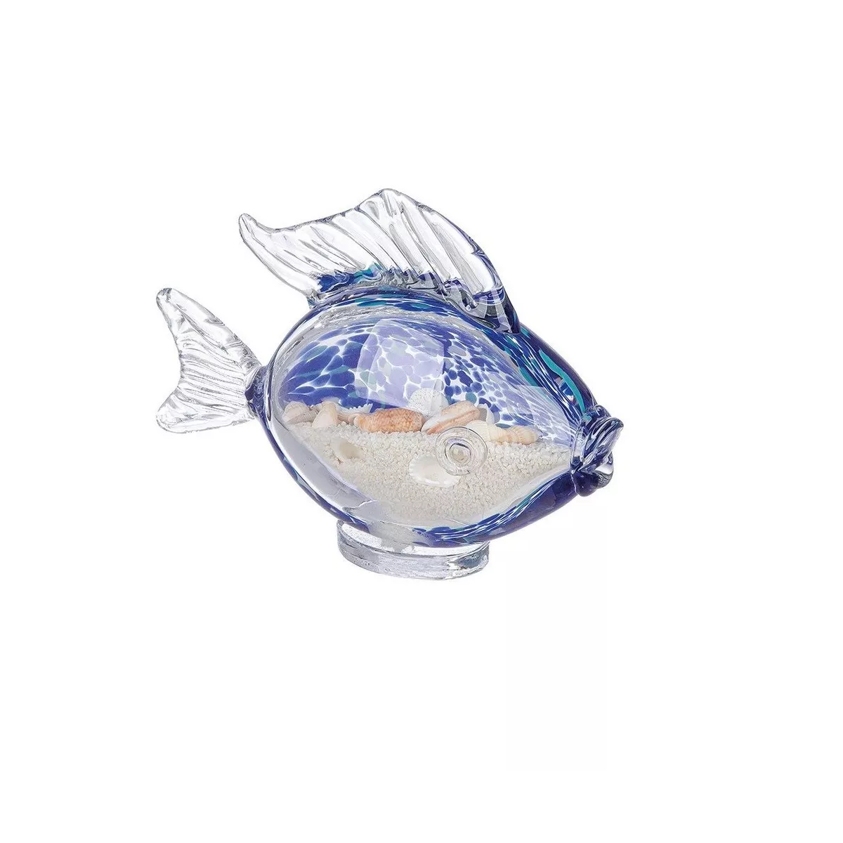 Poisson en pate de verre Sandy Bleu