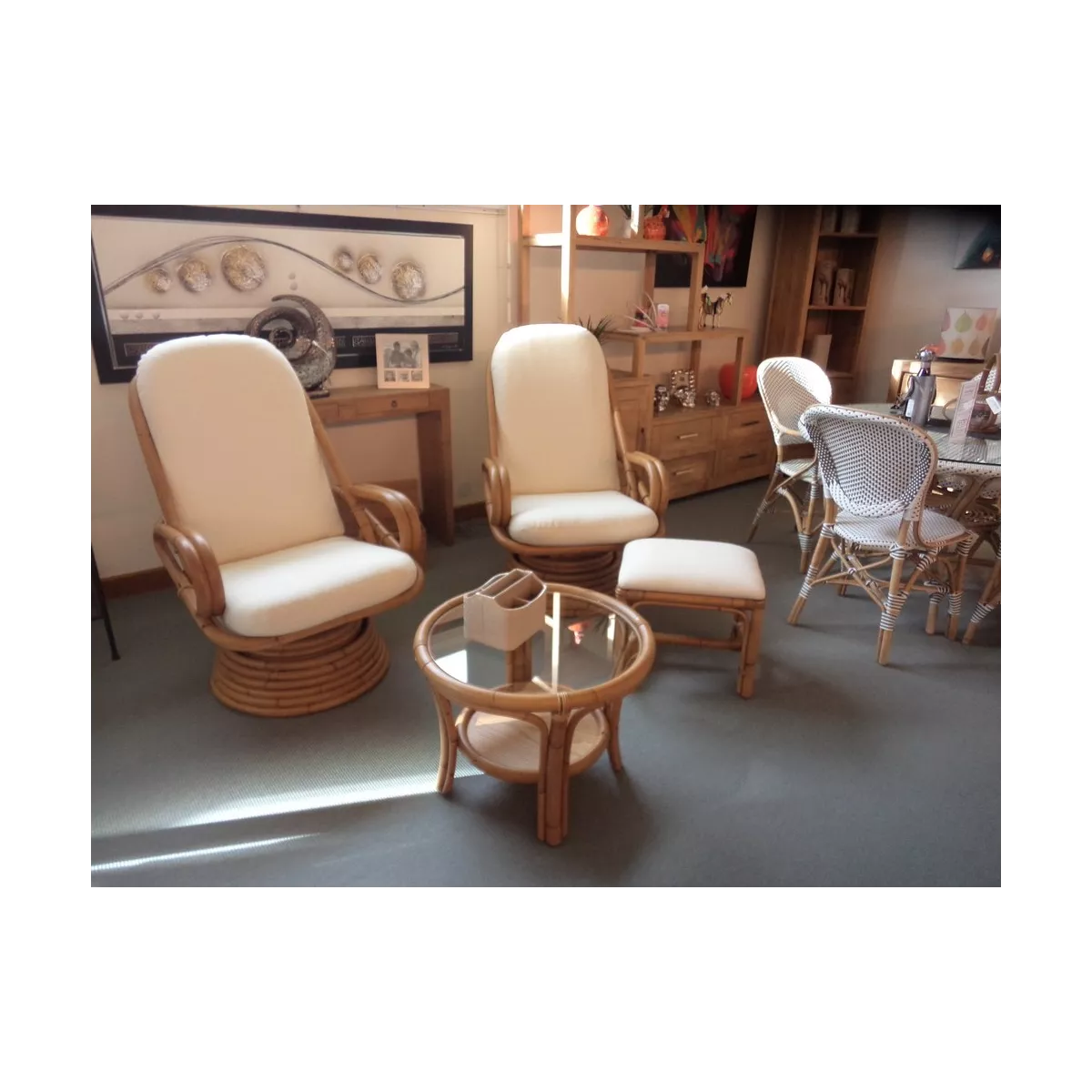 Table de jeux 60x60  Naturel Vintage