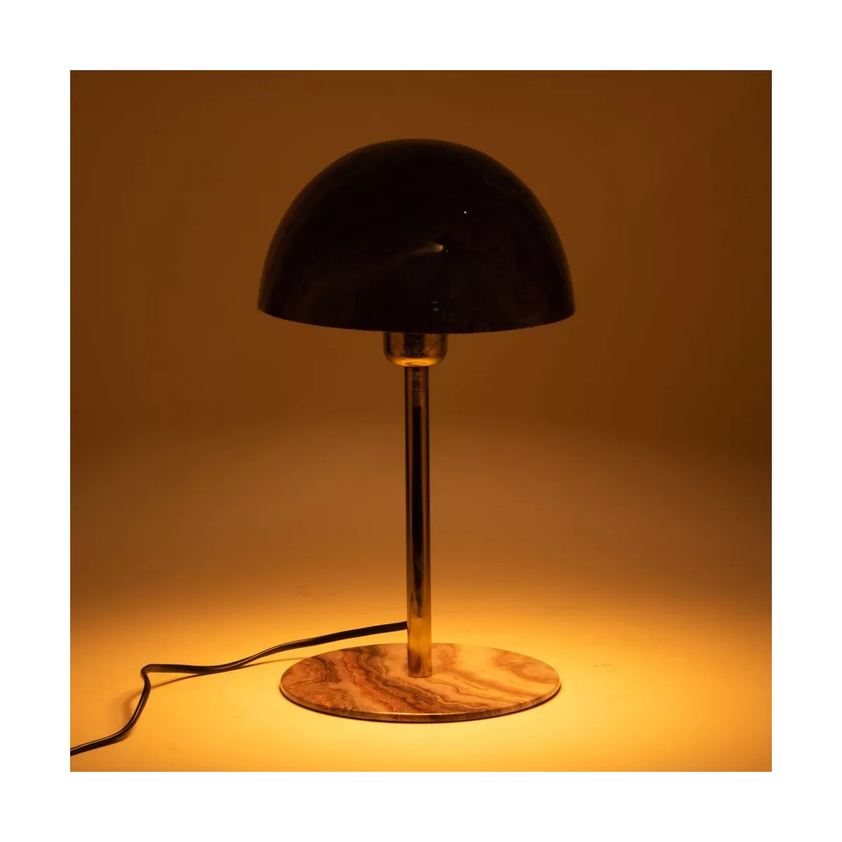 Lampe Champignon Marbre Marron h36