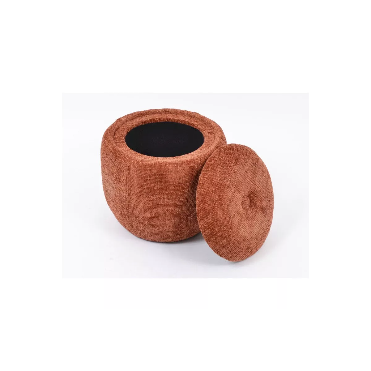 Pouf/Coffre Camellia Tissu Terracotta