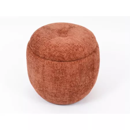 Pouf/Coffre Tissu Terracotta