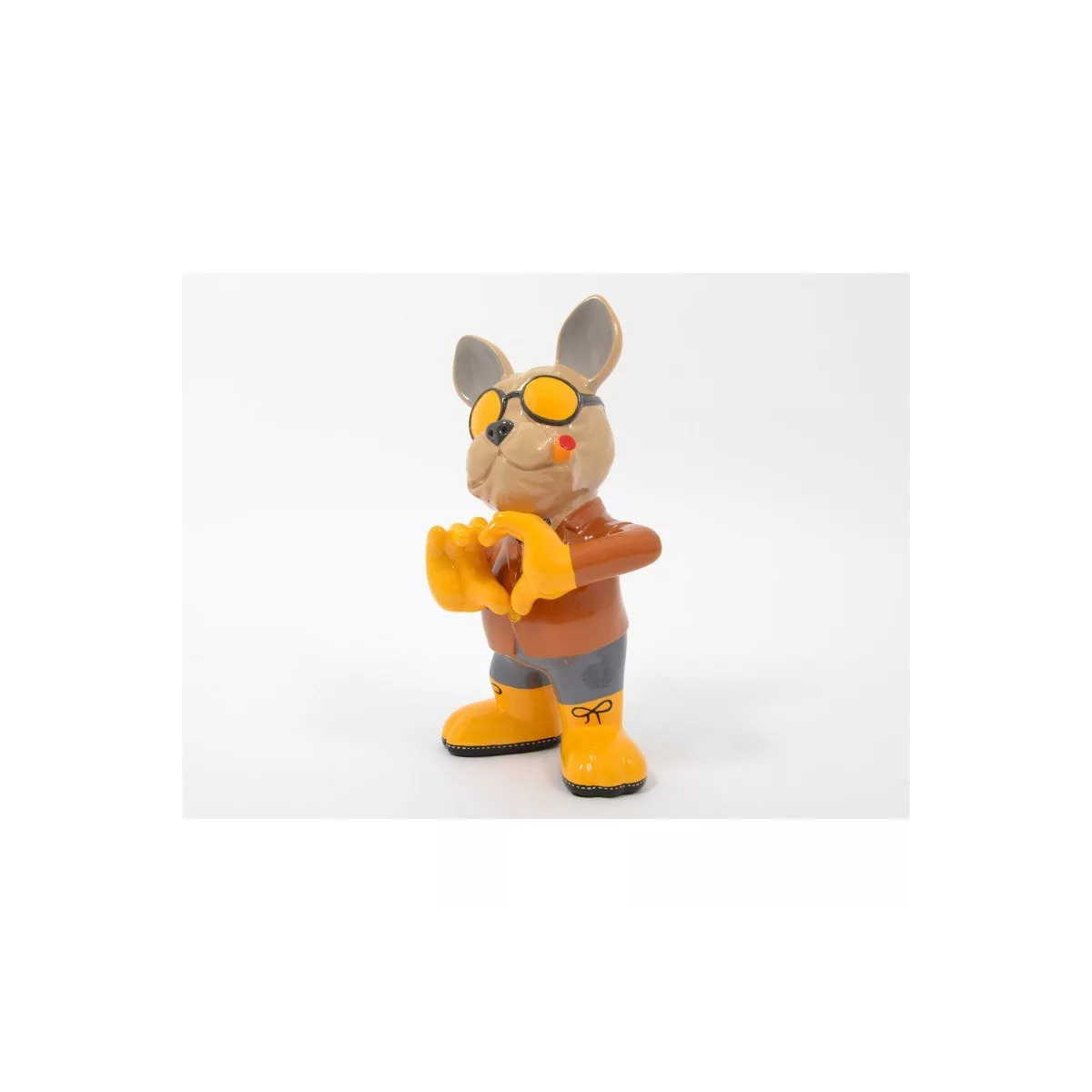 Sculpture Chien mains en coeur H.36cm
