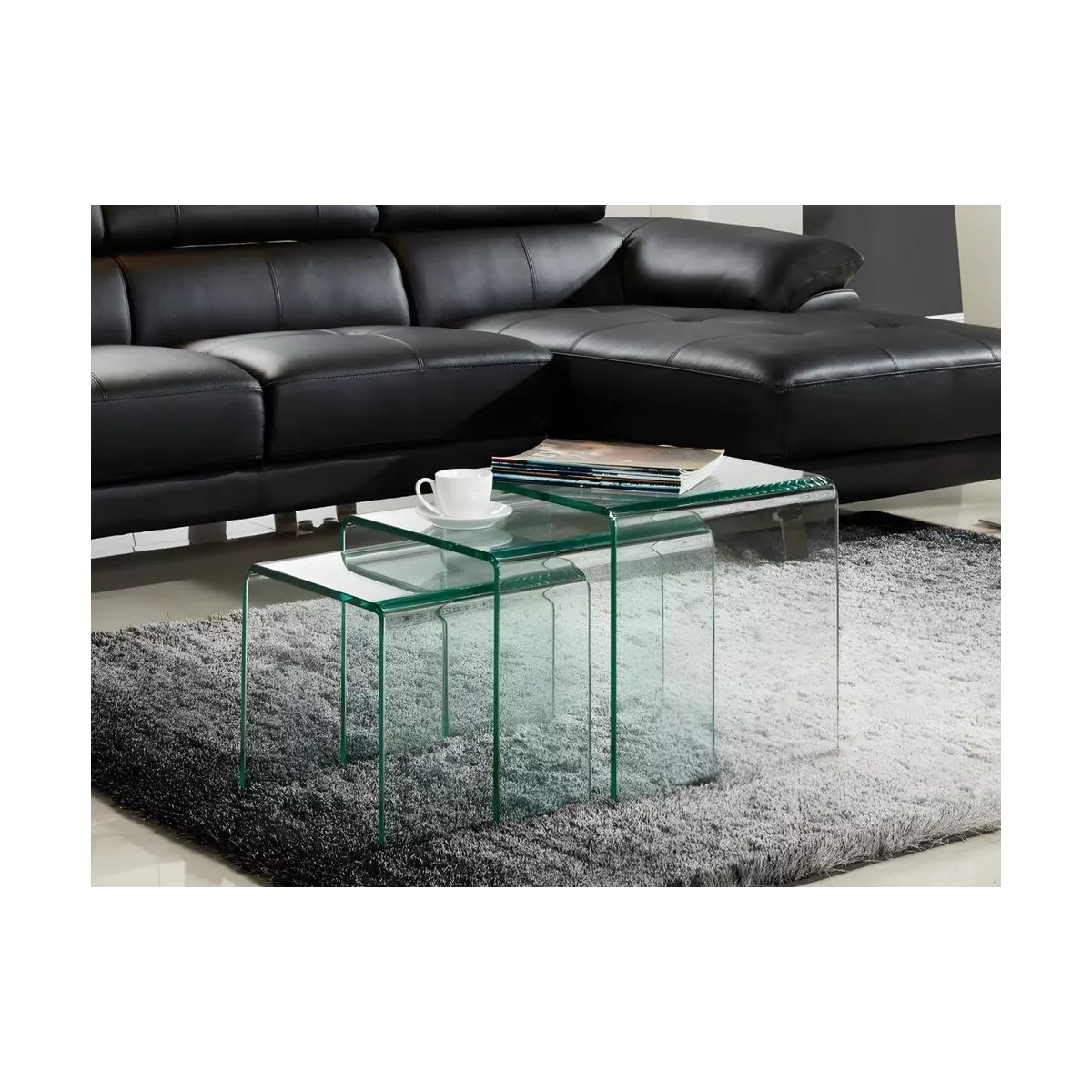 Bout de Canapé Infinity 42x42 Verre