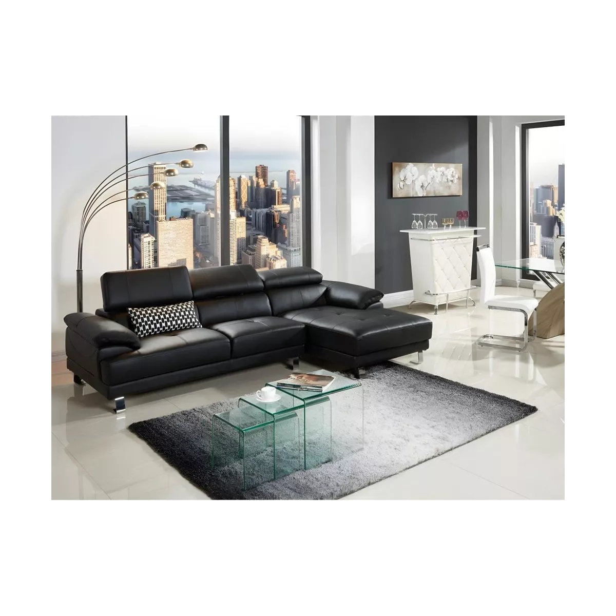 Bout de Canapé Infinity 42x42 Verre