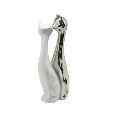 Sculpture Couple Chat Flores H.30