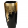 Vase Résine Cône Noir/Or h.76