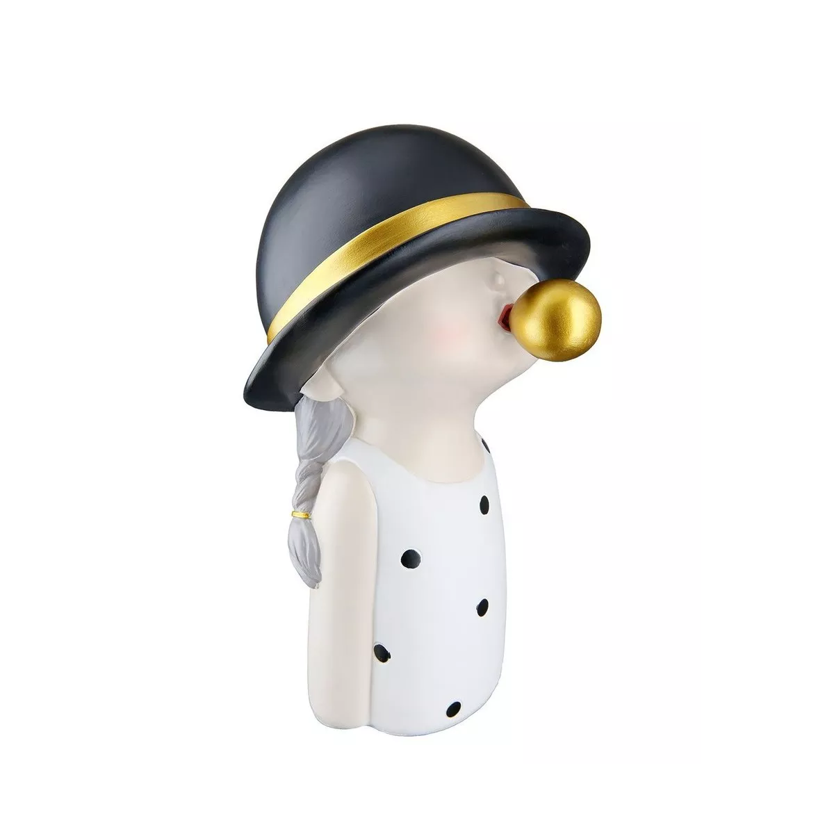 Statue Fille  Blanc et Noir h25