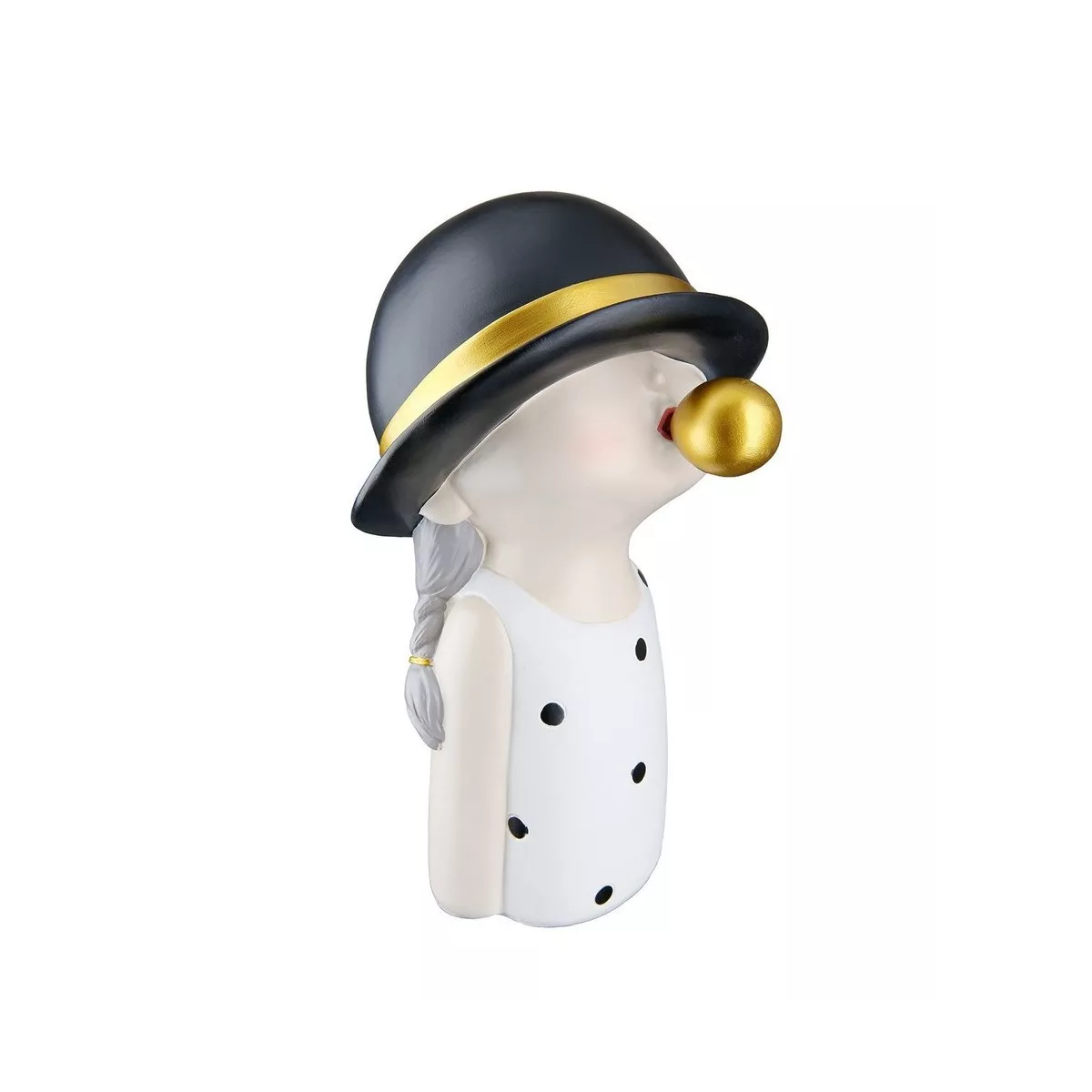 Statue Fille  Blanc et Noir h25