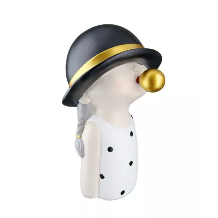Statue Fille  Blanc et Noir h25