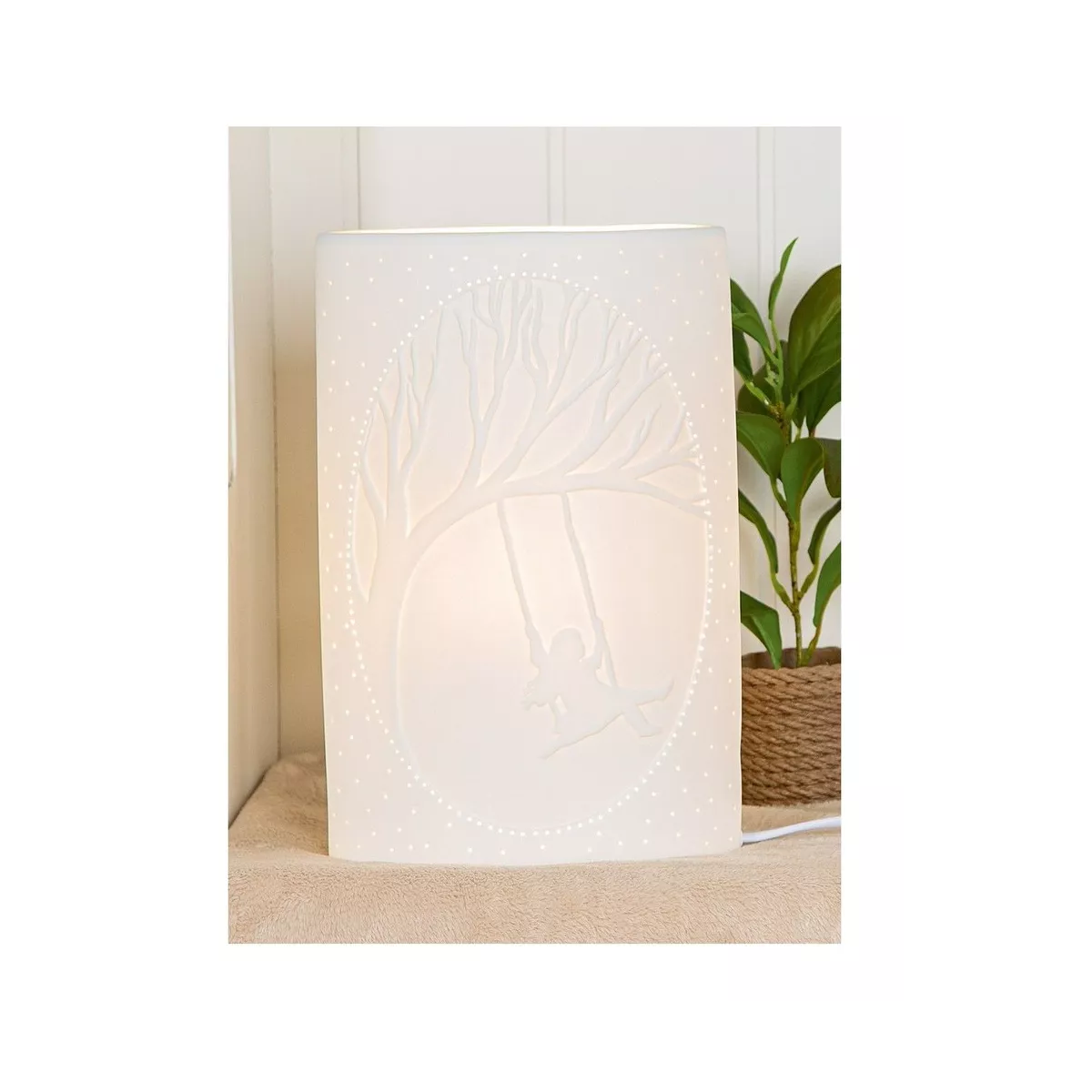 Lampe Porcelaine Balancoire H.28