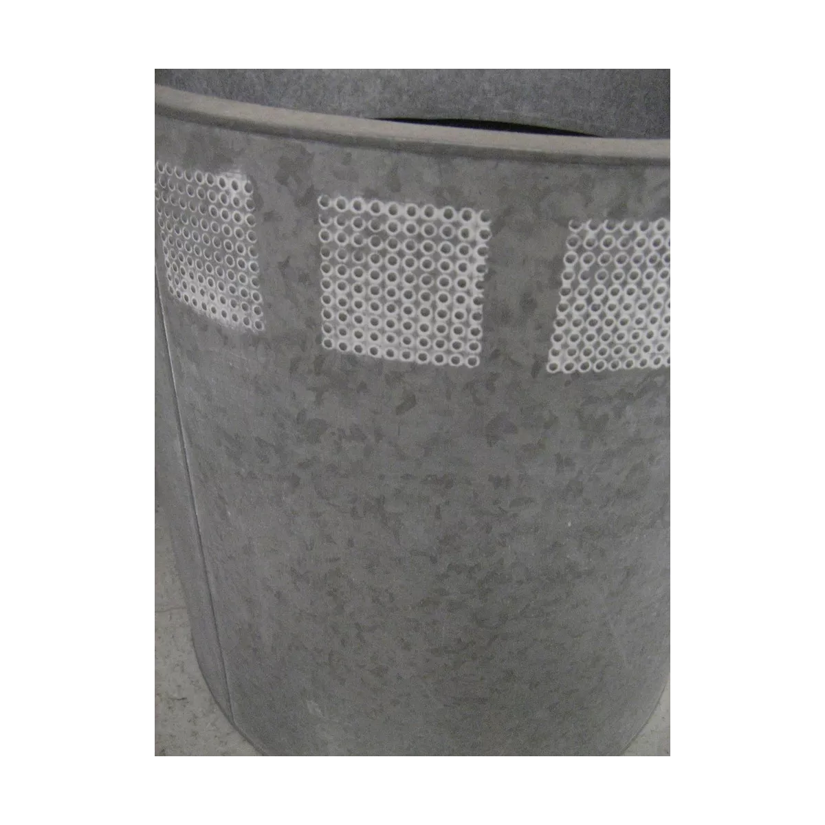 Cache Pot en Zinc Blanchi Diam 57cm
