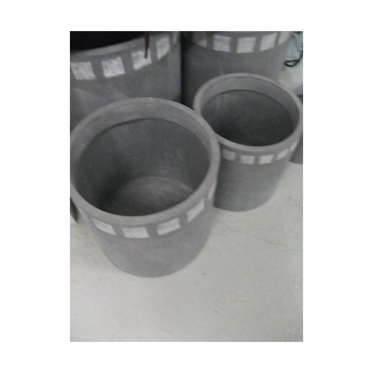 Cache Pot en Zinc Blanchi Diam 57cm