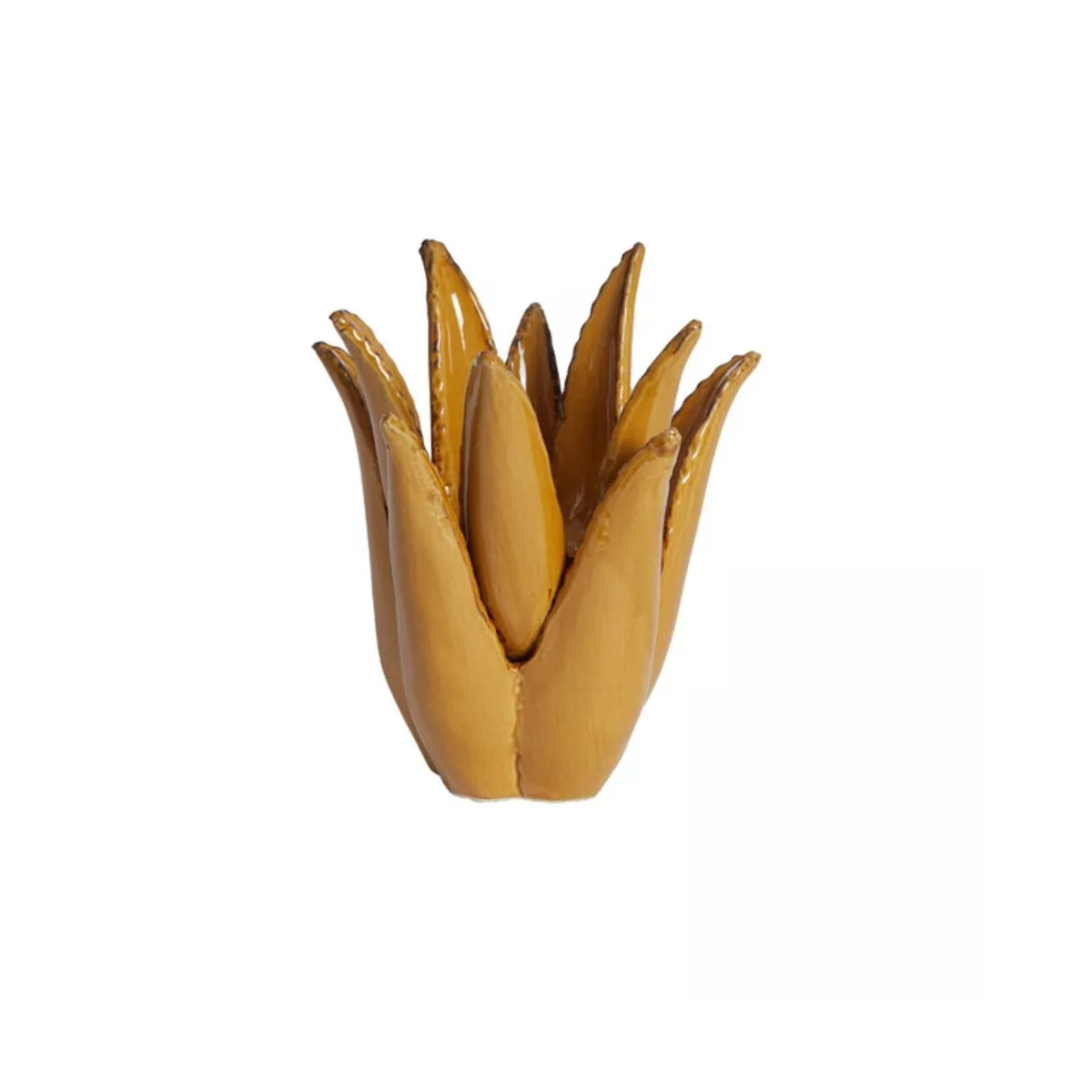 Photophore Cactus Moutarde 25cm