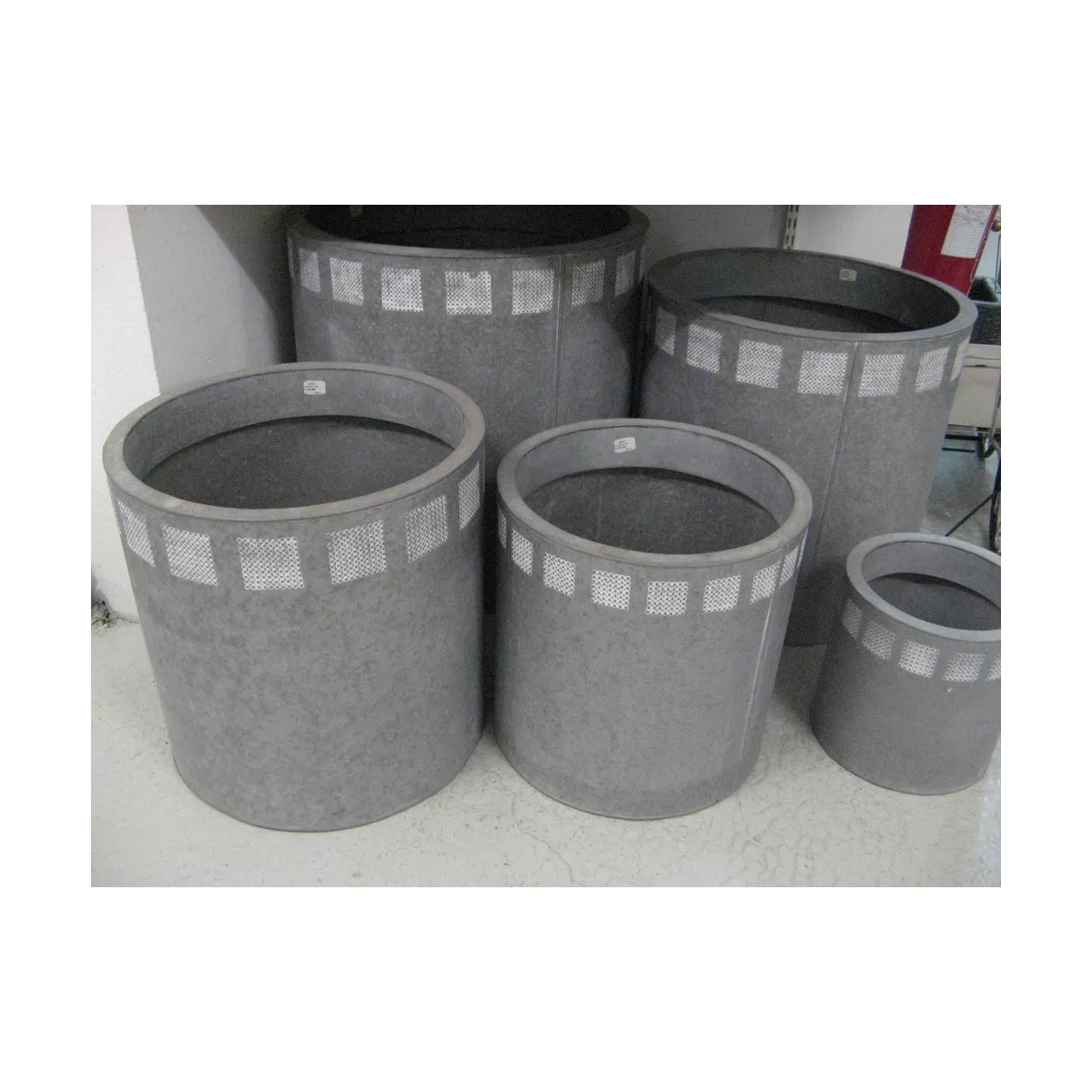 Cache Pot en Zinc Blanchi Diam 32cm
