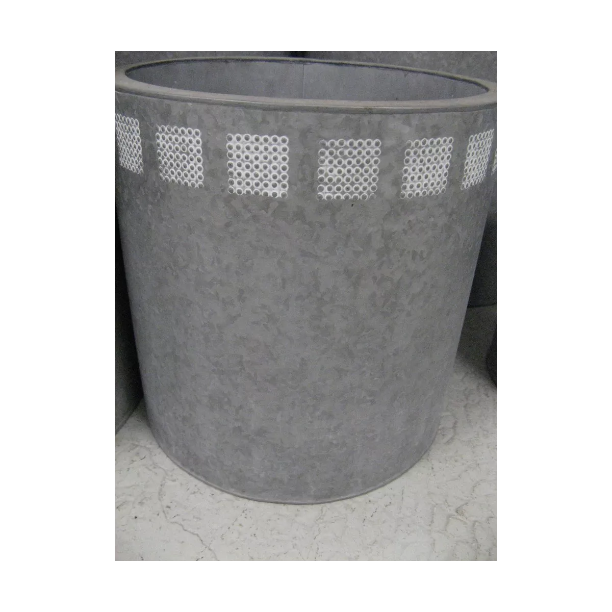 Cache Pot en Zinc Blanchi Diam 32cm
