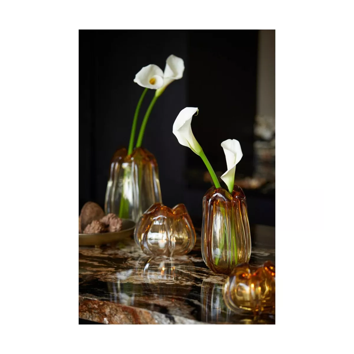 Vase Verre  Murela Ambre H.12