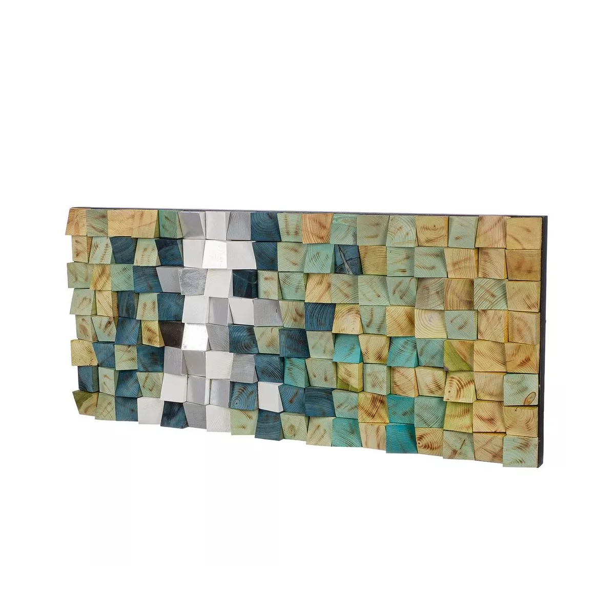 Décoration Yesil en Bois Géométrique 124x55