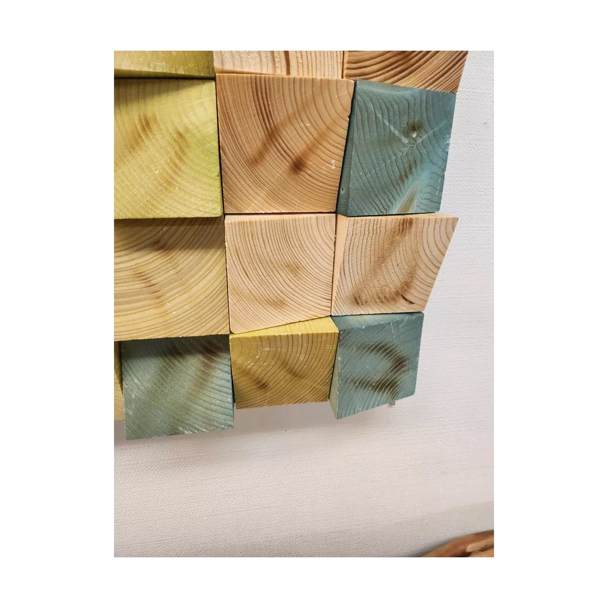 Décoration Yesil en Bois Géométrique 124x55