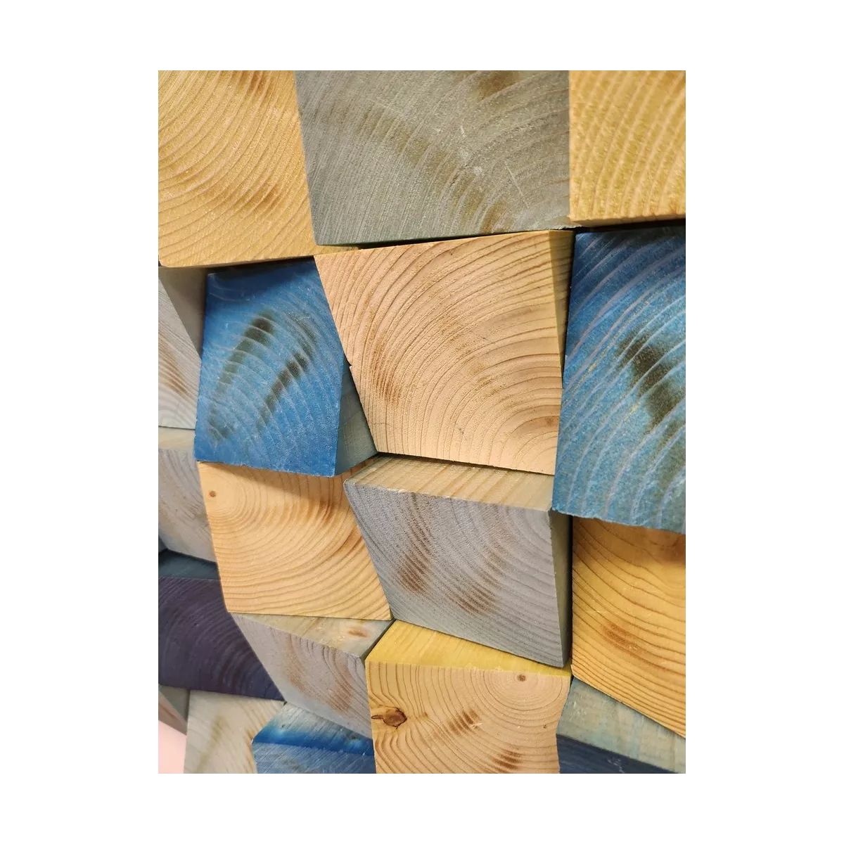 Décoration Yesil en Bois Géométrique 124x55