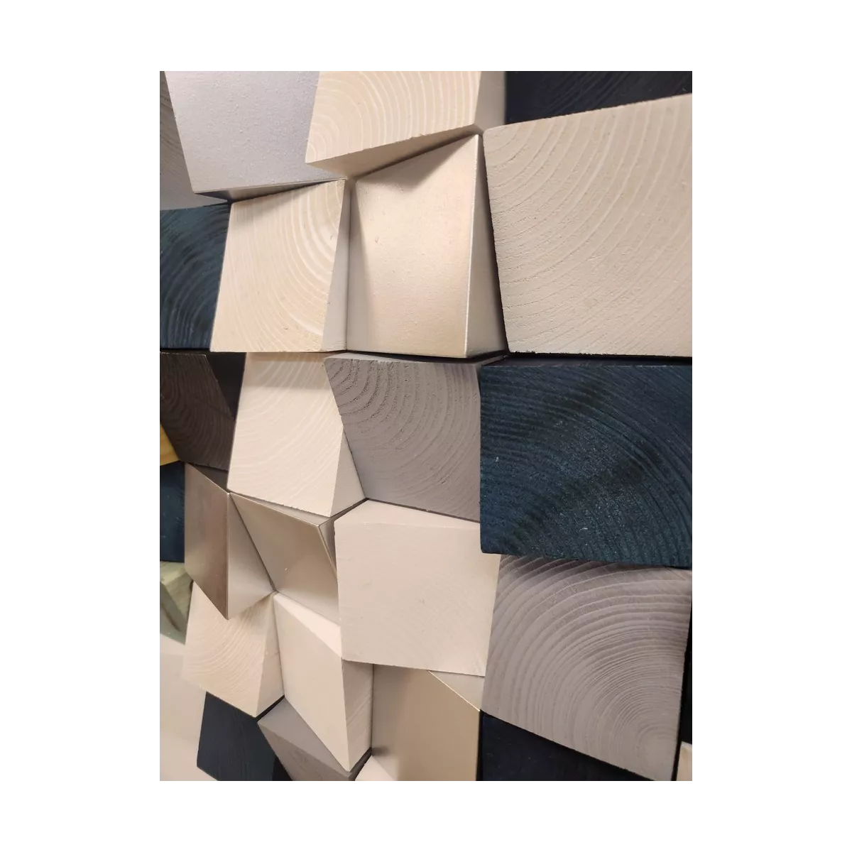 Décoration Yesil en Bois Géométrique 124x55