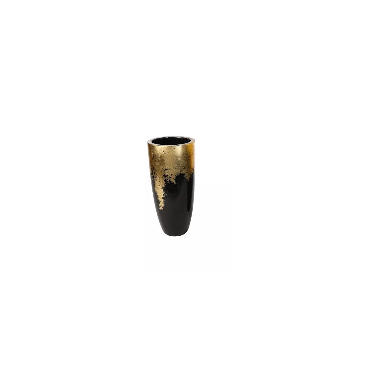 Vase Résine Cône Noir/Or h.100