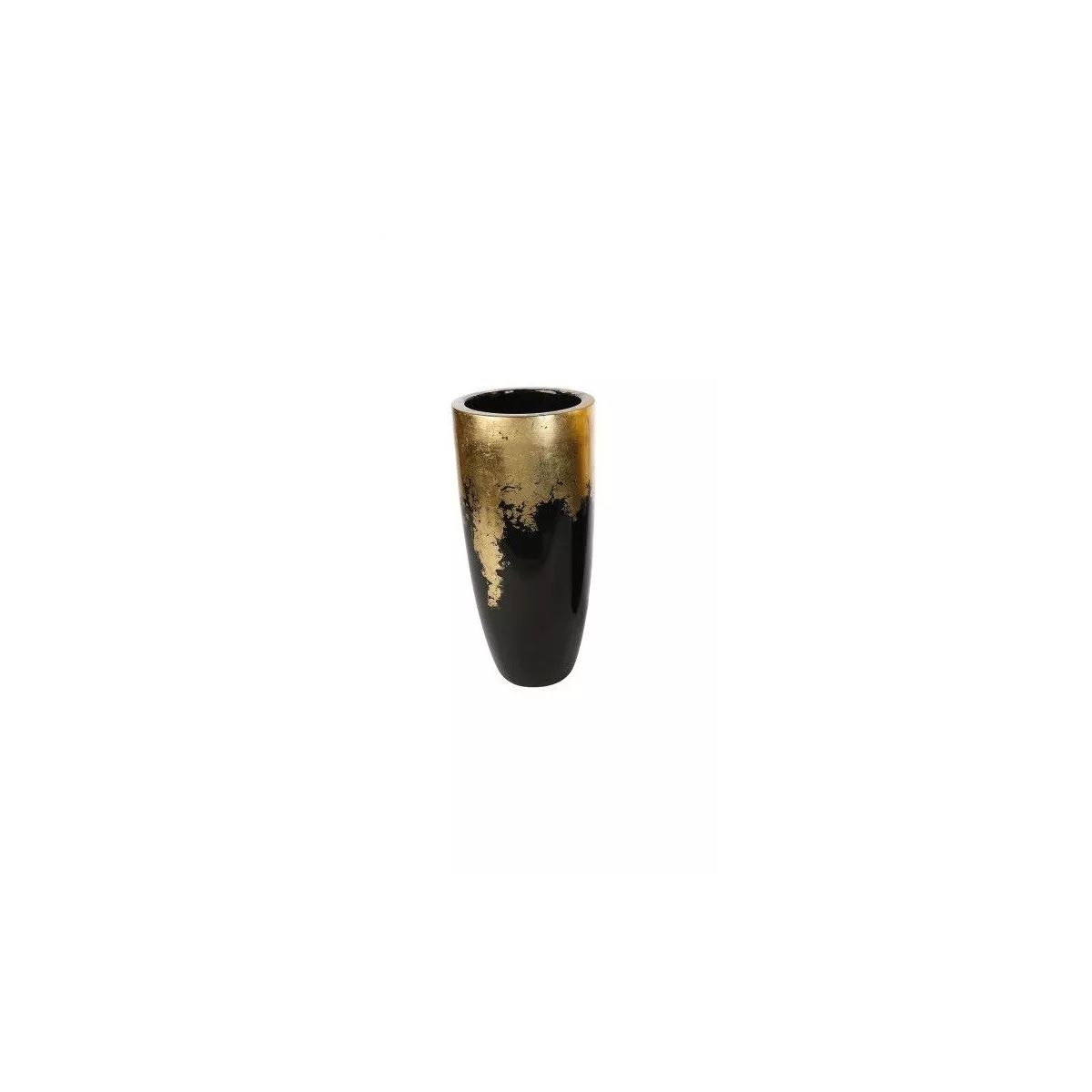 Vase Résine Cône Noir/Or h.100