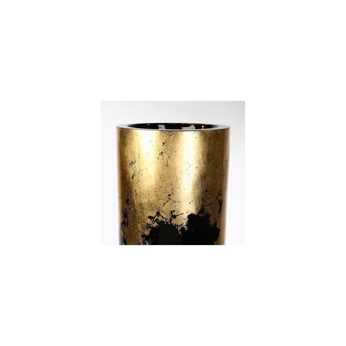 Vase Résine Cône Noir/Or h.100